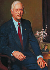 Oil portrait of Lee H. Riley, Jr. by Herbert Elmtree Abrams